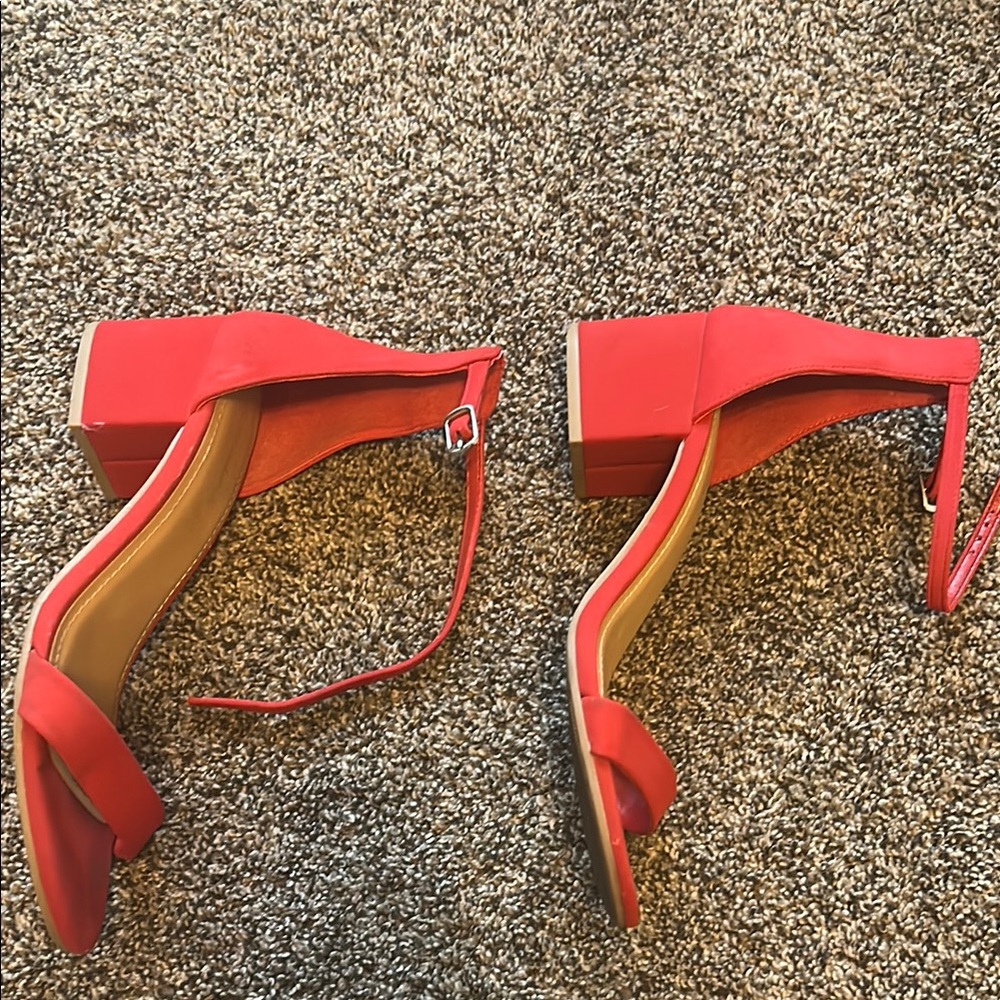 Cityclassified Red Heeled Sandals with Ankle Strap - Picture 4 of 4